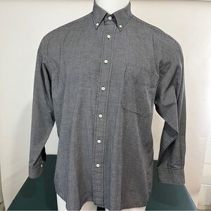 Merona Shirt Mens Large Gray Striped Button Up Long Sleeve Casual Men (454)